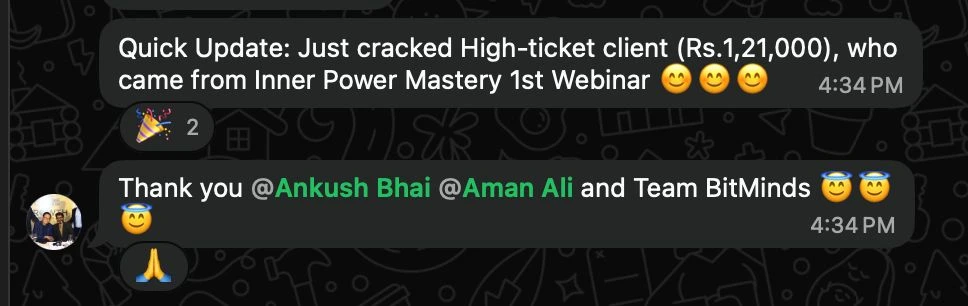 WhatsApp High Ticket Win